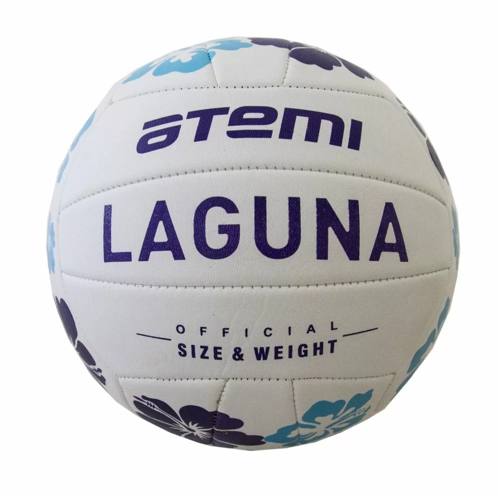 Реальное фото Мяч волейбольный Atemi Laguna синтетическая кожа PVC бел/т.син/гол. от магазина СпортСЕ