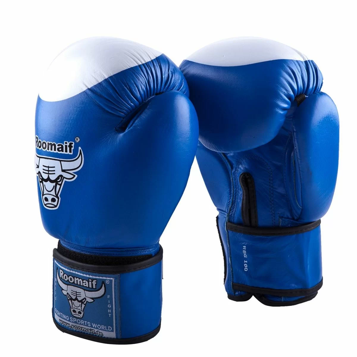 Реальное фото Перчатки боксерские Roomaif RBG-100 Dyex синие от магазина СпортСЕ