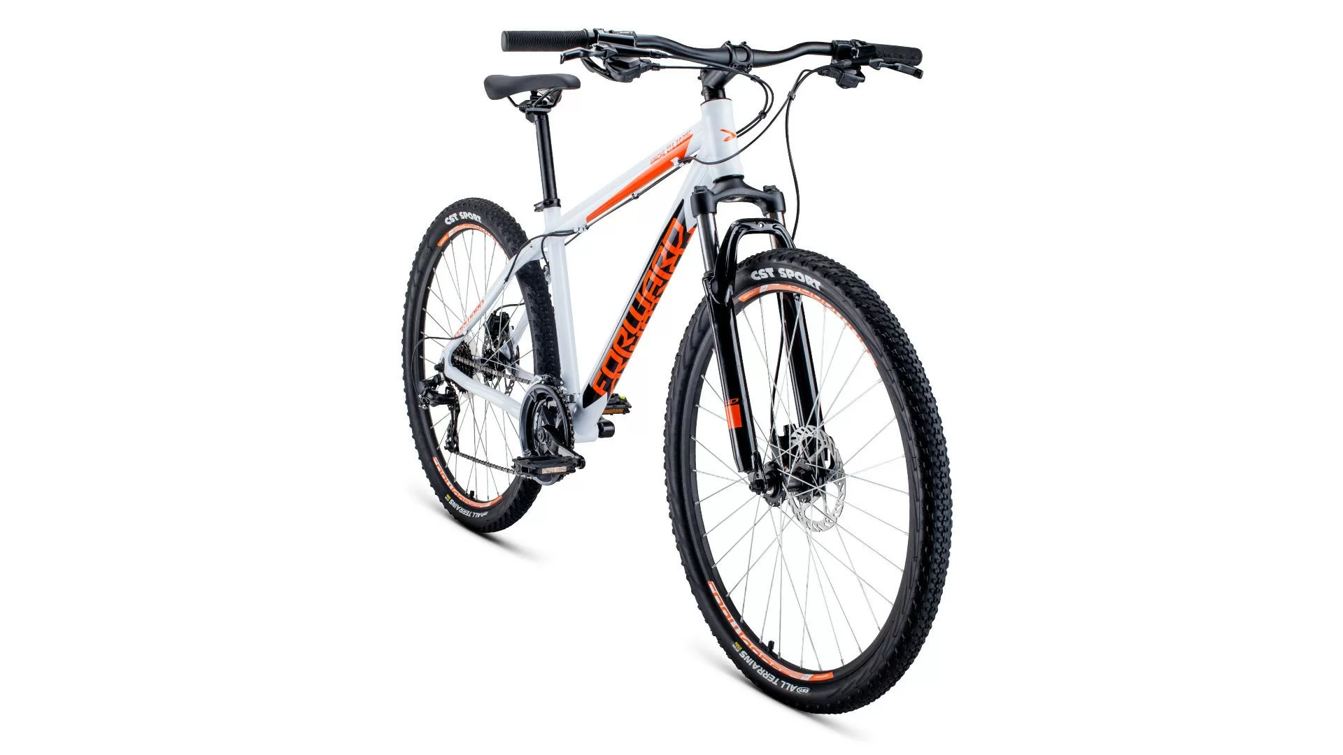 Реальное фото Велосипед Forward Apache 27,5 3.0 disc (2020) белый/оранжевый RBKW0M67Q043 от магазина СпортСЕ