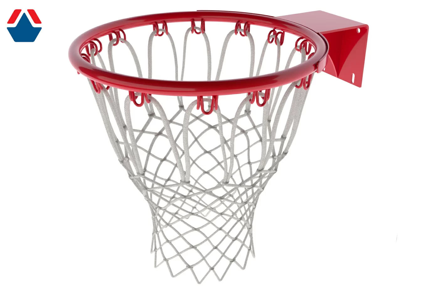 Реальное фото Кольцо баскетбольное №7 ТР (цвет КРАСНЫЙ) с сеткой в комплекте от магазина СпортСЕ
