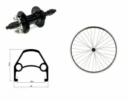 Колесо 26" заднее двойной алю. обод, гайки D-brake, под трещотку WSM-26RD