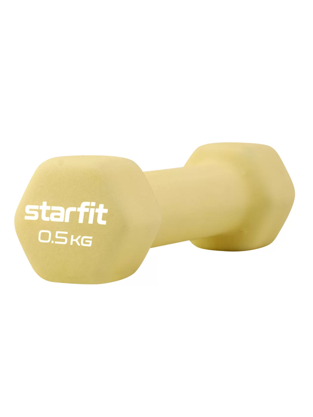 Реальное фото Гантель неопреновая 0.5 кг StarFit DB-201 желтый пастельный (1 шт) ЦБ-00001425 от магазина СпортСЕ