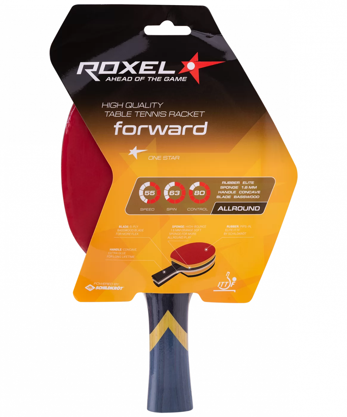 Реальное фото Ракетка для настольного тенниса Roxel 1* Forward коническая УТ-00015355 от магазина СпортСЕ