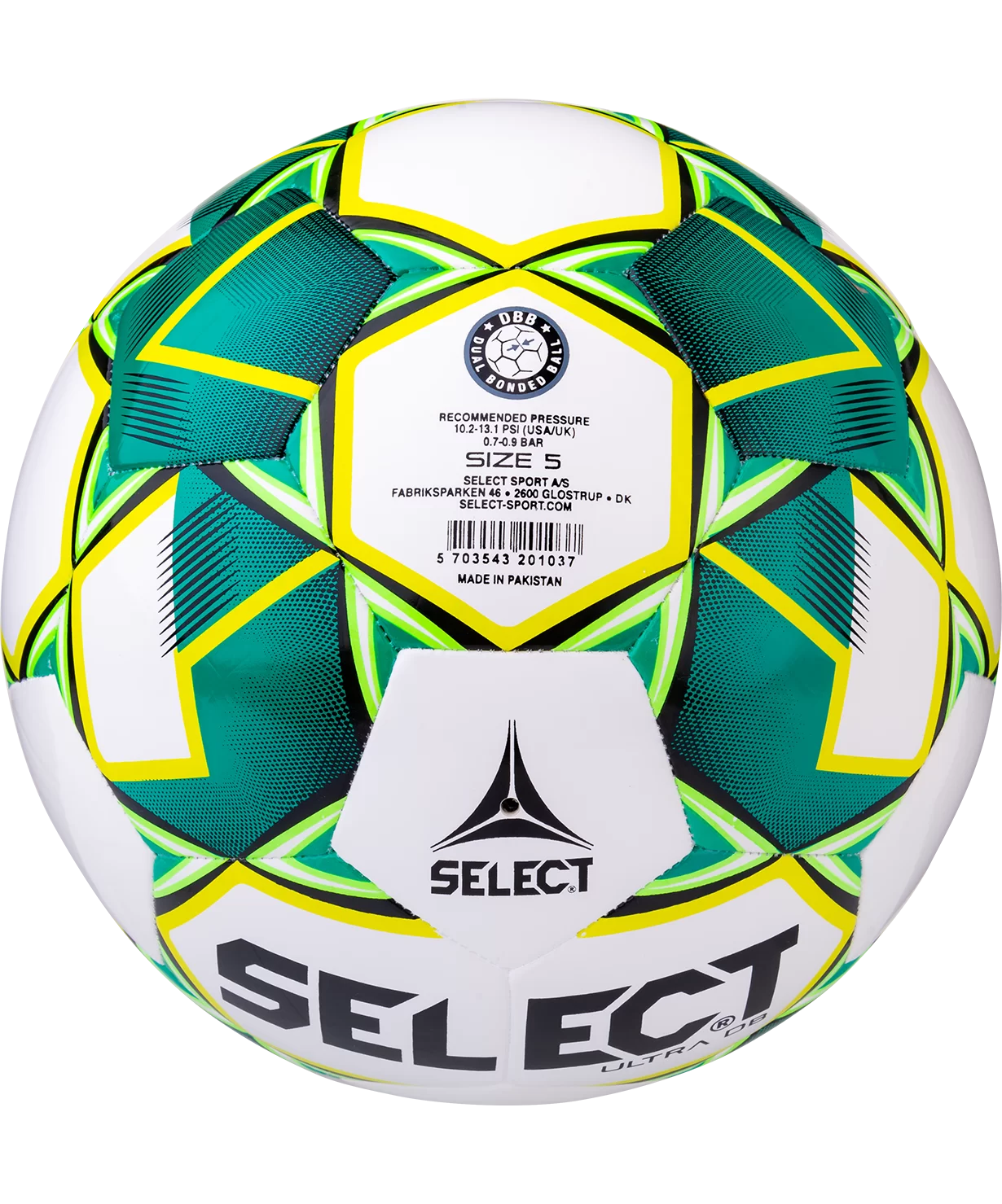 Реальное фото Мяч футбольный Select Ultra DB №5 белый/зеленый/желтый/черный 810218 от магазина СпортСЕ