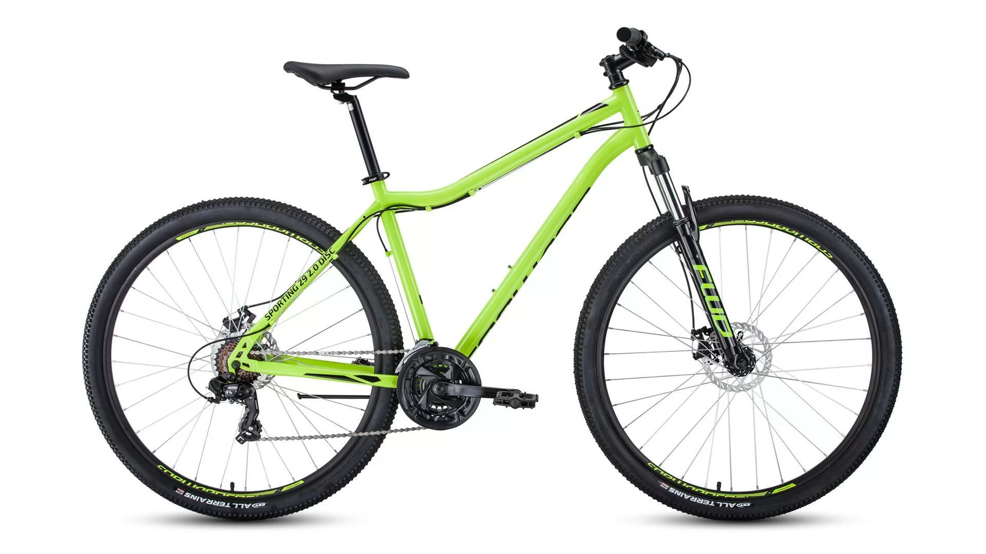 Реальное фото Велосипед Forward Sporting 29 2.0 disc (2020) светло-зеленый/черный RBKW0MN9Q015 от магазина СпортСЕ