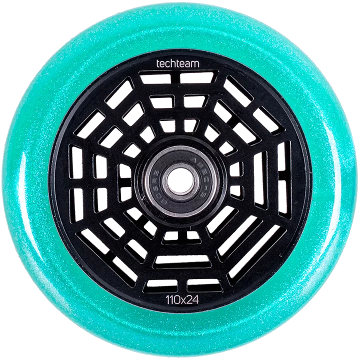 Реальное фото Колесо для самоката TechTeam X-Treme 110*24мм Web emerald от магазина СпортСЕ