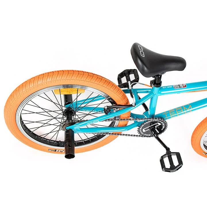 Реальное фото Велосипед BMX TechTeam Goof 20" бирюзово-оранжевый от магазина СпортСЕ
