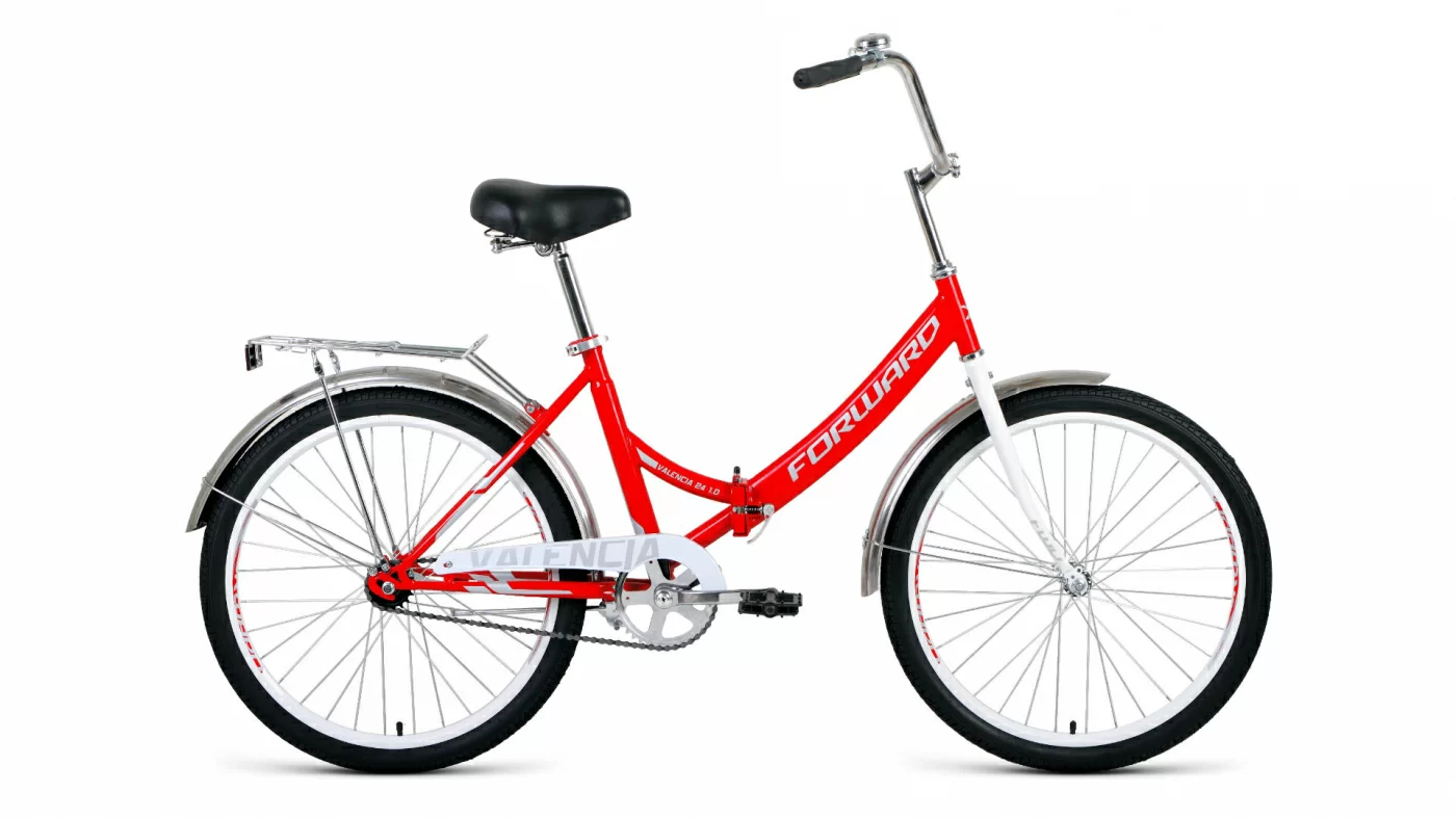 Реальное фото Велосипед Forward Valencia 24 1.0 скл (2021) красный/серый от магазина СпортСЕ