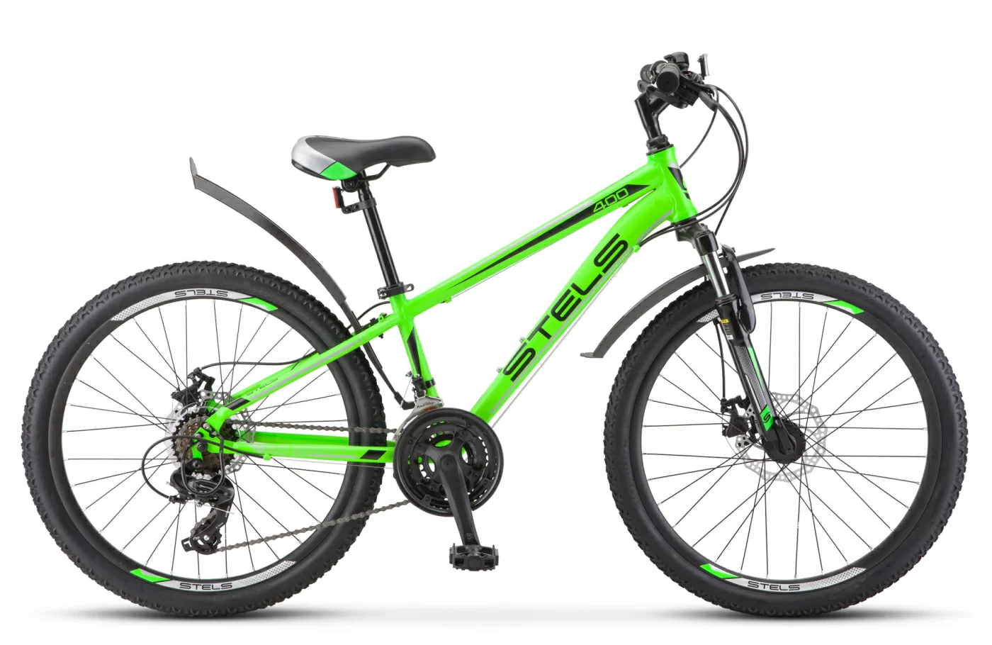 Реальное фото Велосипед Stels Navigator-400 MD 24" (2021) зелёный F010 от магазина СпортСЕ
