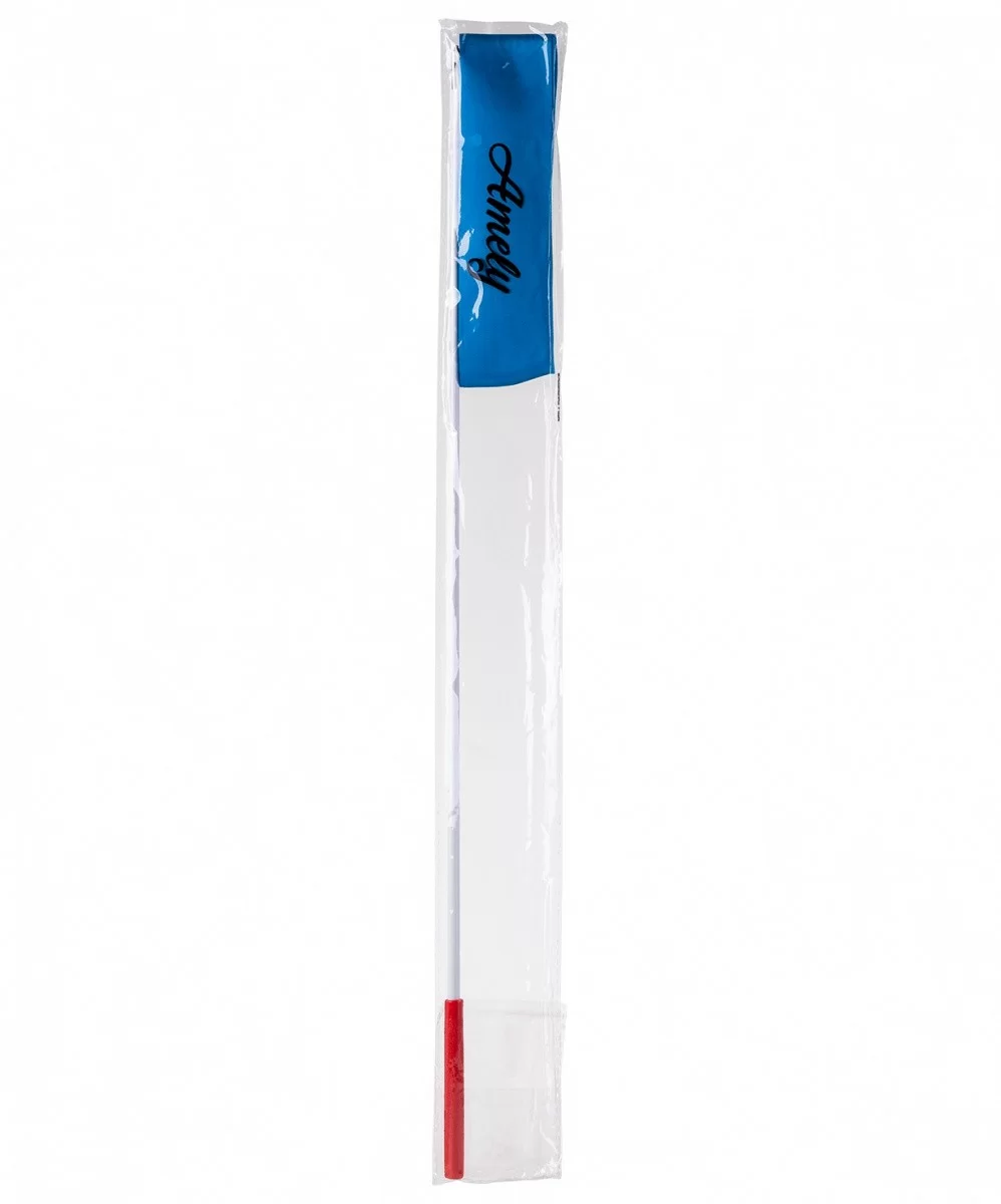 Реальное фото Лента для художественной гимнастики с палочкой 4 м Amely голубая AGR-201 от магазина СпортСЕ