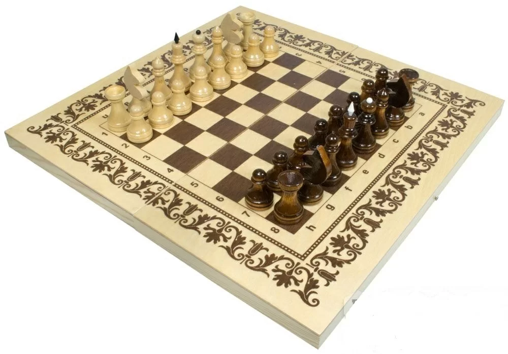 Реальное фото Набор игр (3в1) 400*200*55 нарды, шашки, шахматы НШ-2 от магазина СпортСЕ