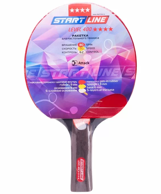 Реальное фото Ракетка для настольного тенниса Start line Level 400 New (анатомическая) 12501 от магазина СпортСЕ