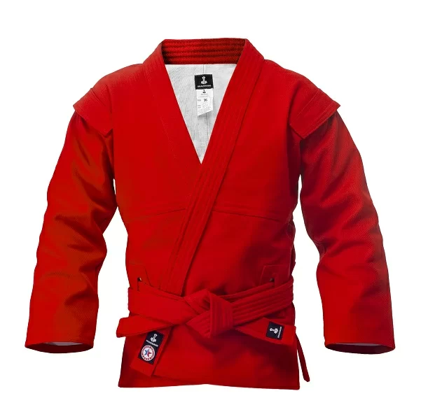 Реальное фото Куртка для самбо Bravegard Ascend ВФС красный от магазина СпортСЕ