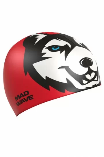 Реальное фото Шапочка для плавания Mad Wave Husky  Red M0557 10 0 05W от магазина СпортСЕ