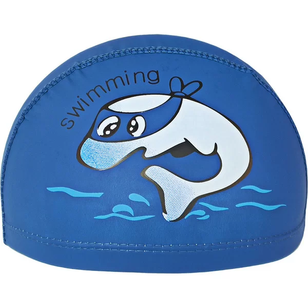 Реальное фото Шапочка для плавания E41277 детская ПУ Дельфин темно- синяя 10021841 от магазина СпортСЕ
