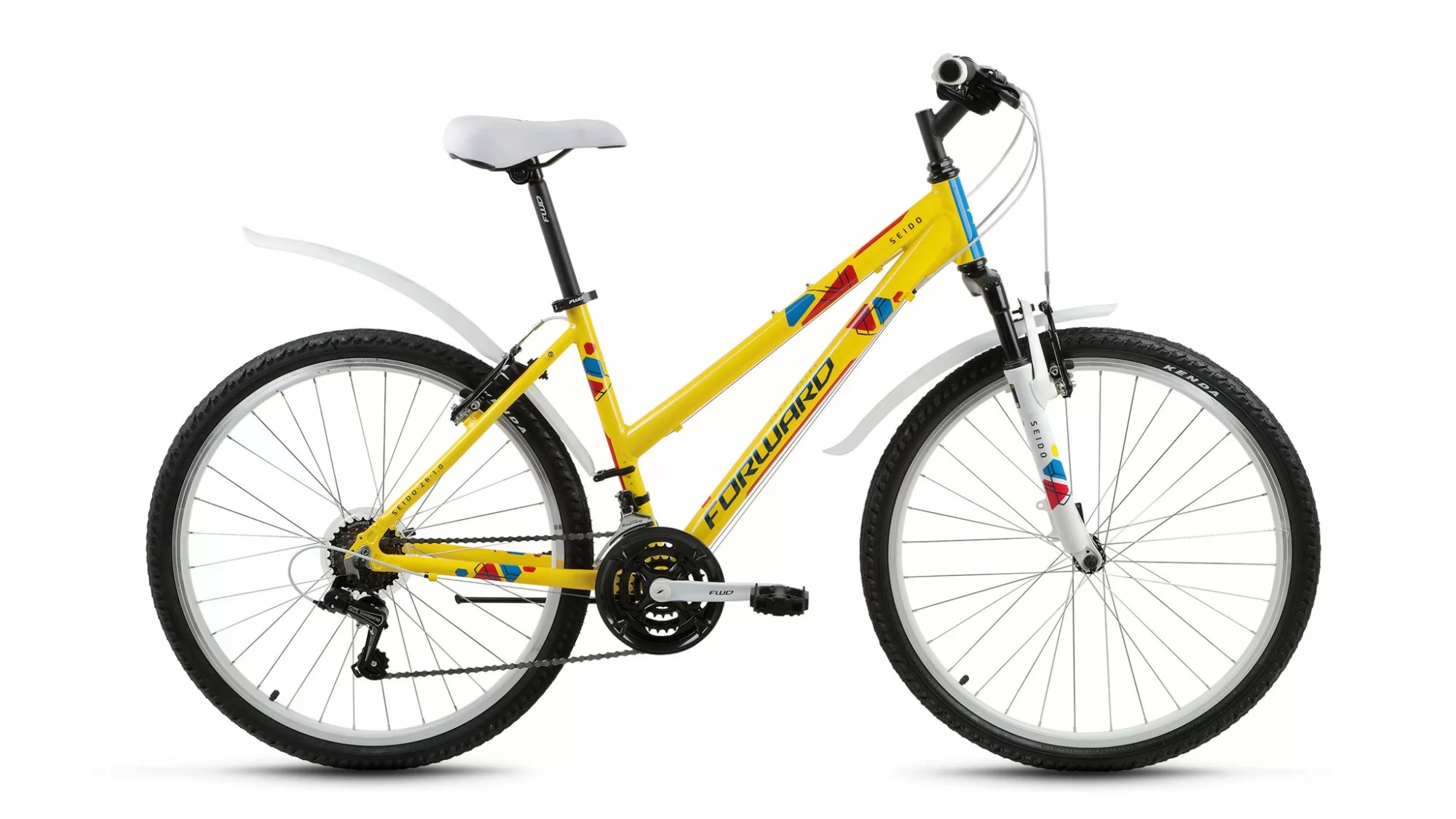 Реальное фото Велосипед Forward Seido 26 1.0 (18ск) (2018) желтый от магазина СпортСЕ