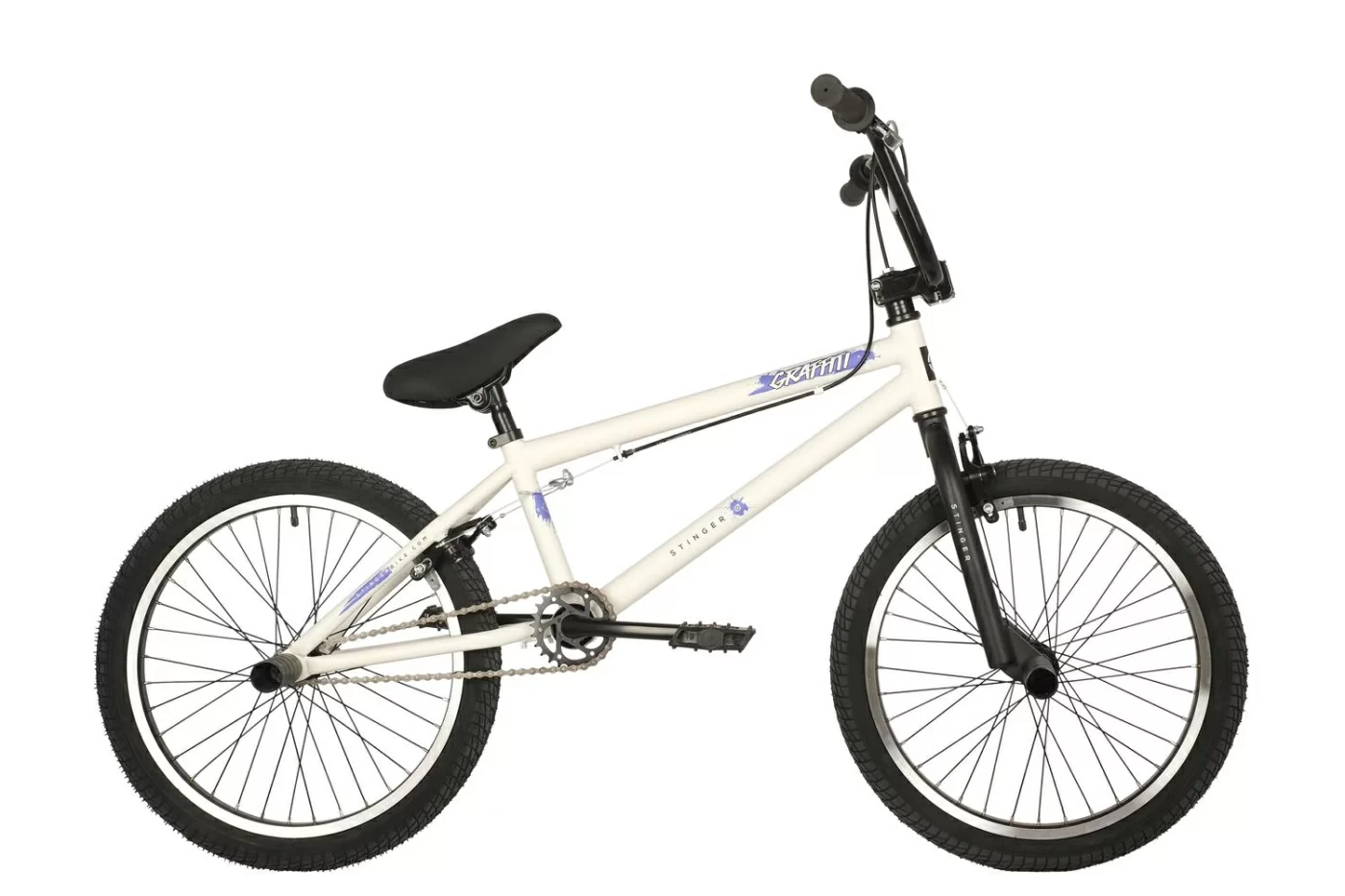 Реальное фото Велосипед BMX STINGER 20" GRAFFITI белый, сталь, размер 10" от магазина СпортСЕ
