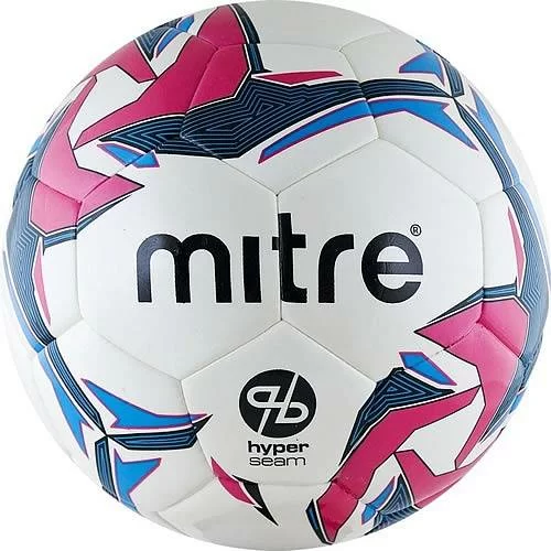 Реальное фото Мяч футзальный Mitre Pro Futsal HyperSeam №4 32 п. ПУ гибридн.сш. бел-гол-роз BB1351WG7 от магазина СпортСЕ