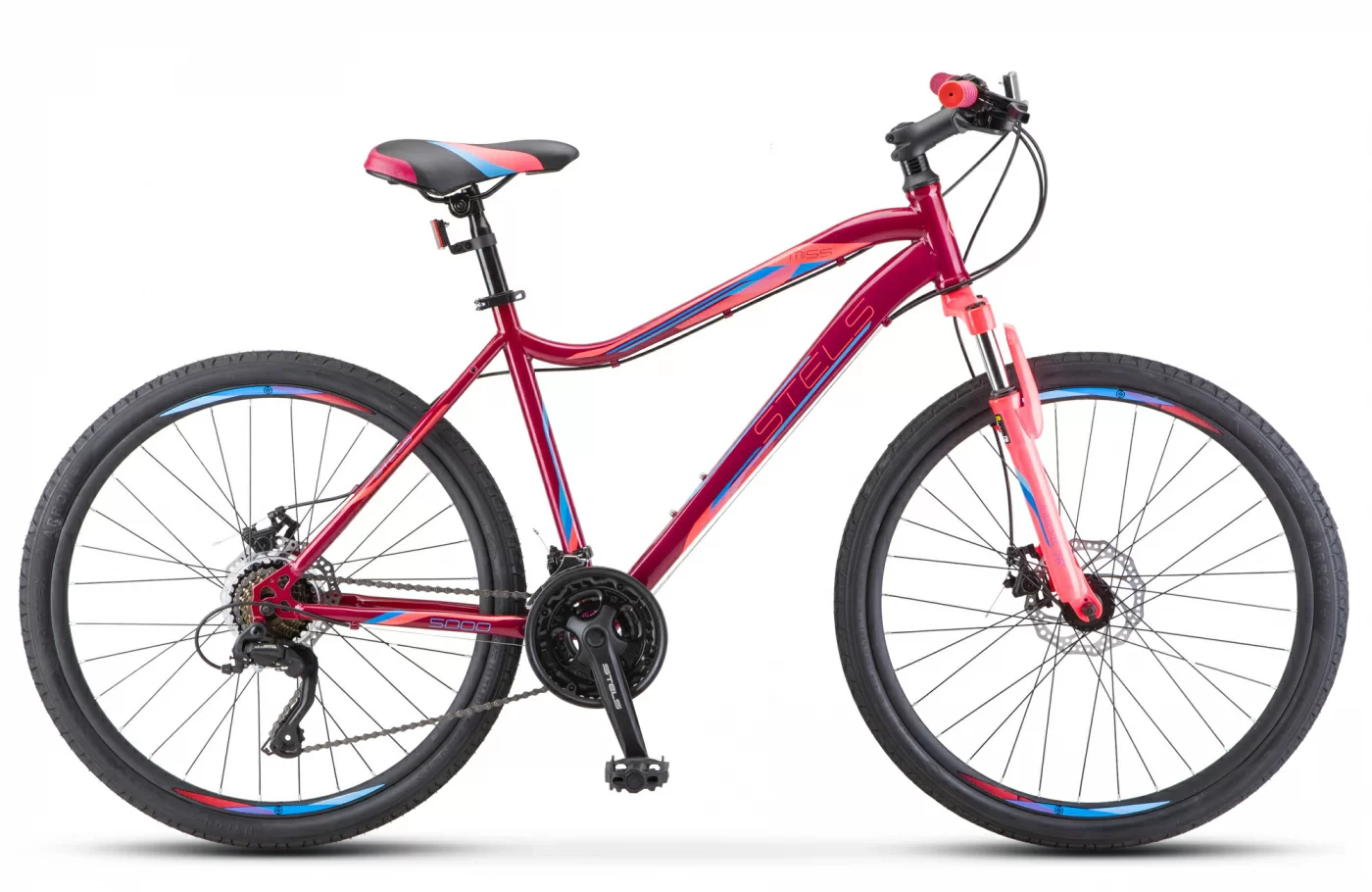 Реальное фото Велосипед Stels Miss-5000 MD 26" (2021) фиолетовый/розовый K010 от магазина СпортСЕ