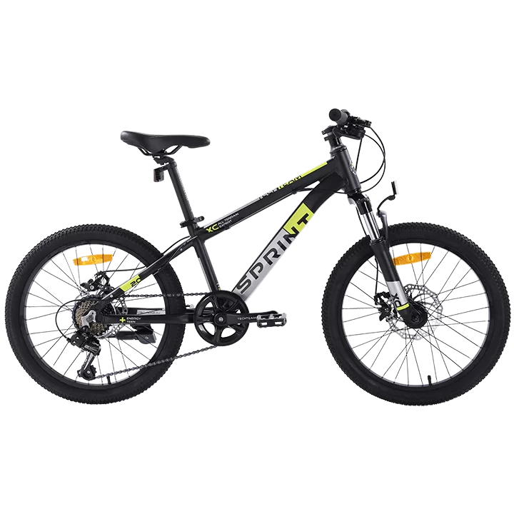 Реальное фото Велосипед TechTeam Sprint 22" (2024) чёрно-зеленый от магазина СпортСЕ