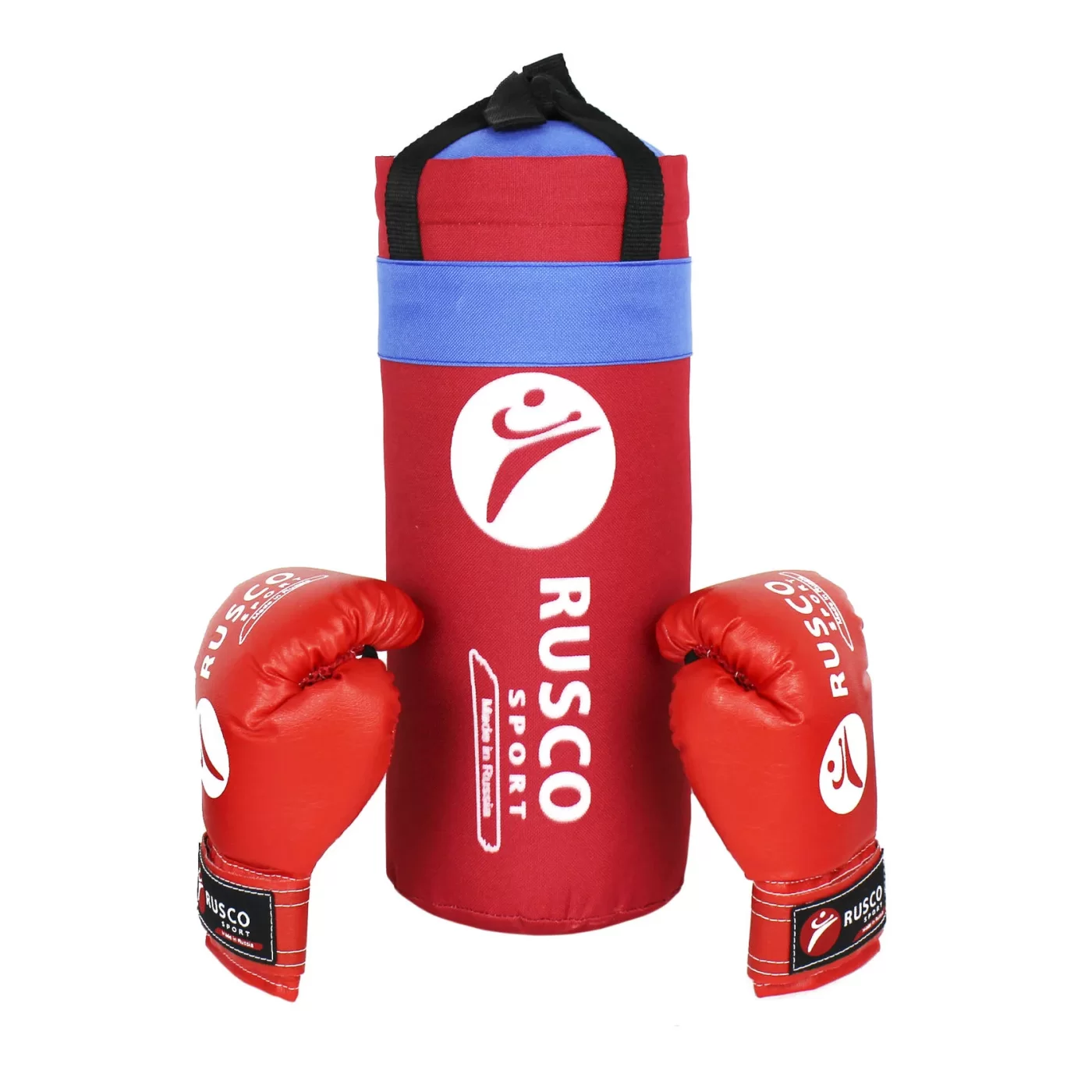 Реальное фото Набор боксерский для начинающих RuscoSport (перчатки бокс. 6 oz) красный от магазина СпортСЕ