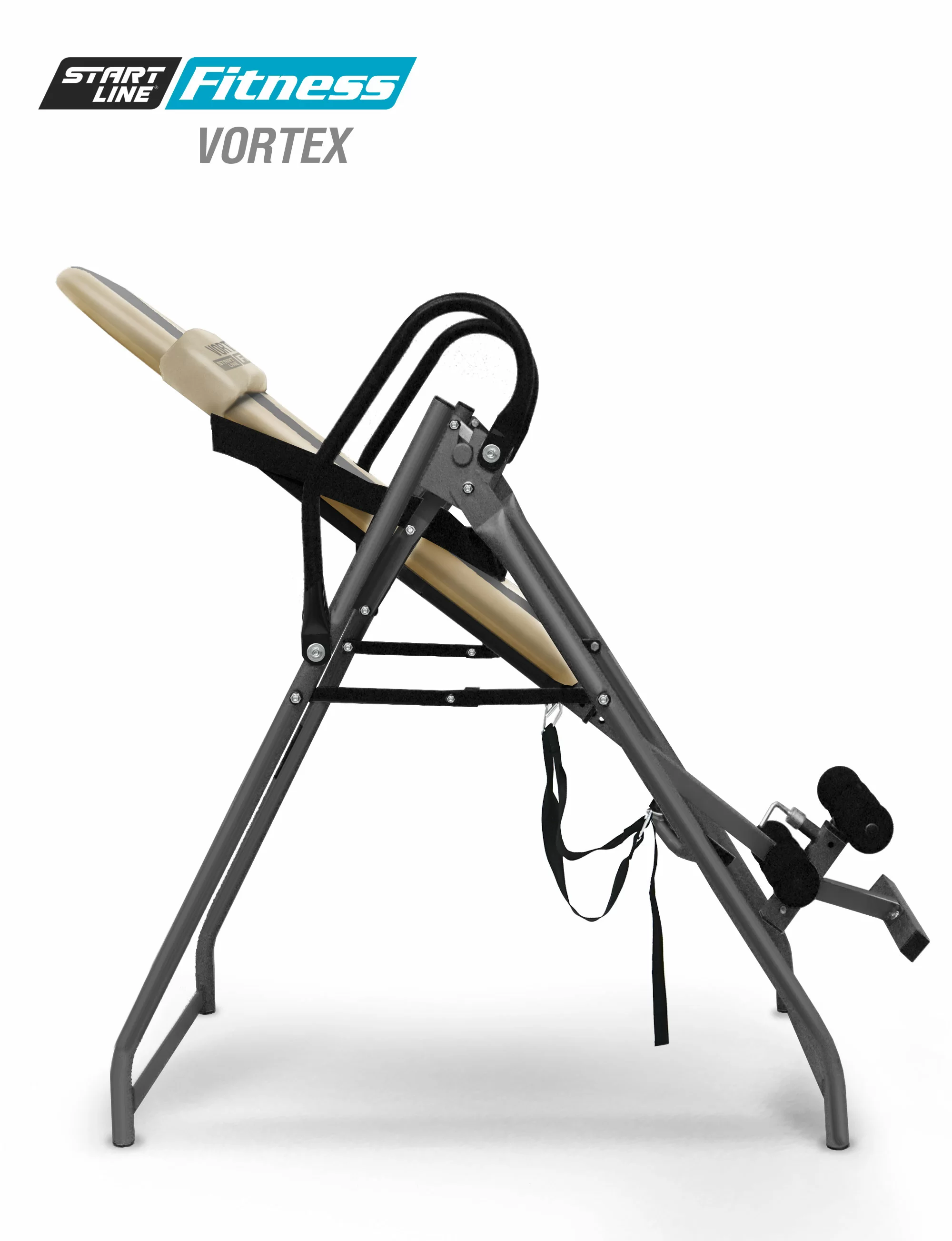 Реальное фото Инверсионный стол Vortex бежево-серый c подушкой от магазина СпортСЕ