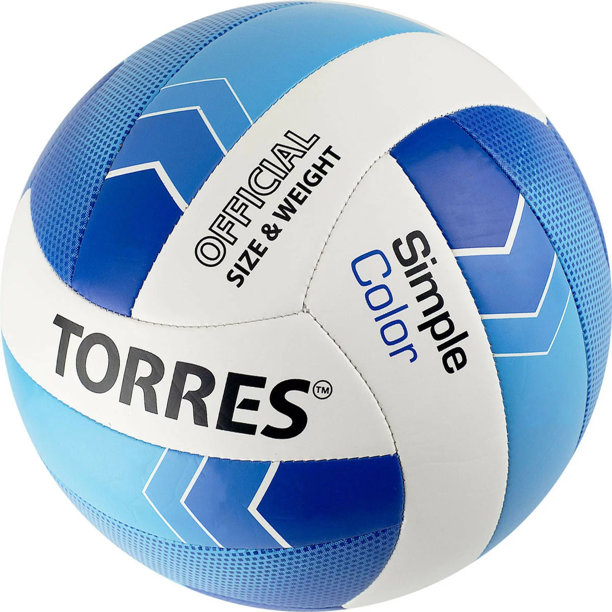 Реальное фото Мяч волейбольный Torres Simple Color V32115 р.5 синт.кожа (ТПУ) бел-гол-син от магазина СпортСЕ