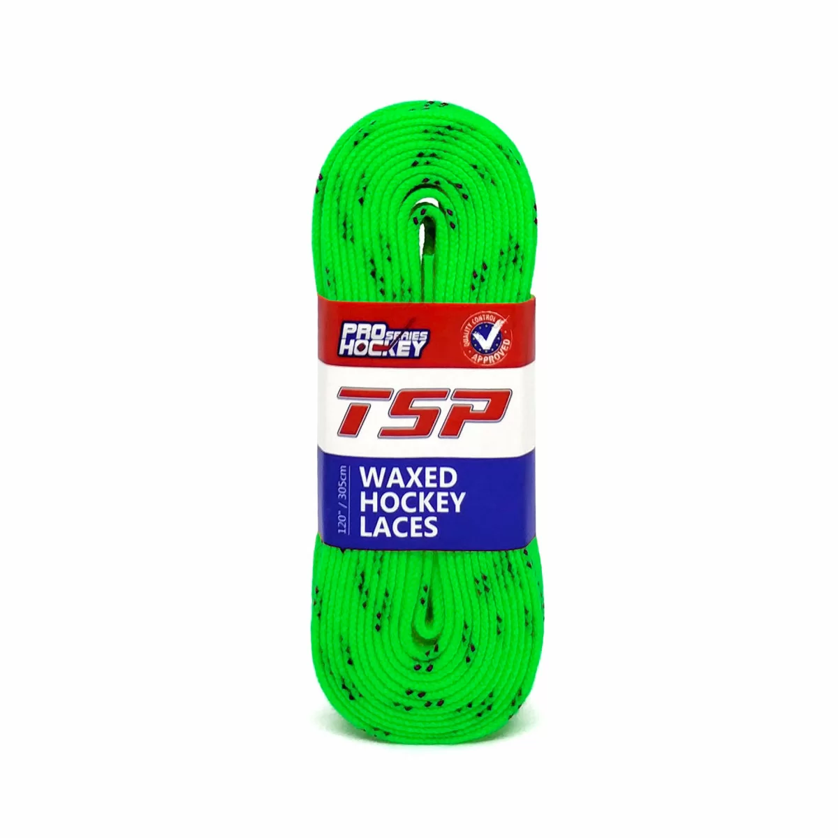 Реальное фото Шнурки хоккейные 244см с пропиткой TSP Hockey Laces Waxed lime 2824 от магазина СпортСЕ