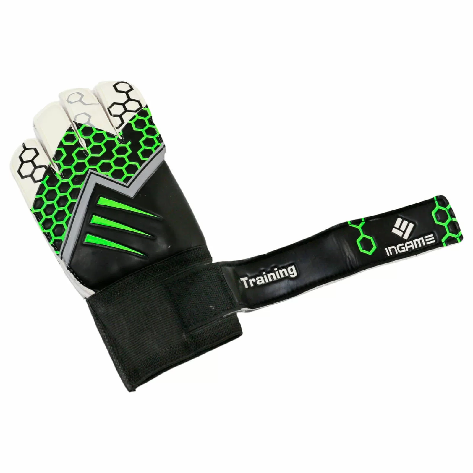 Реальное фото Перчатки вратарские Ingame Training IT-2020 черно-зеленый от магазина СпортСЕ