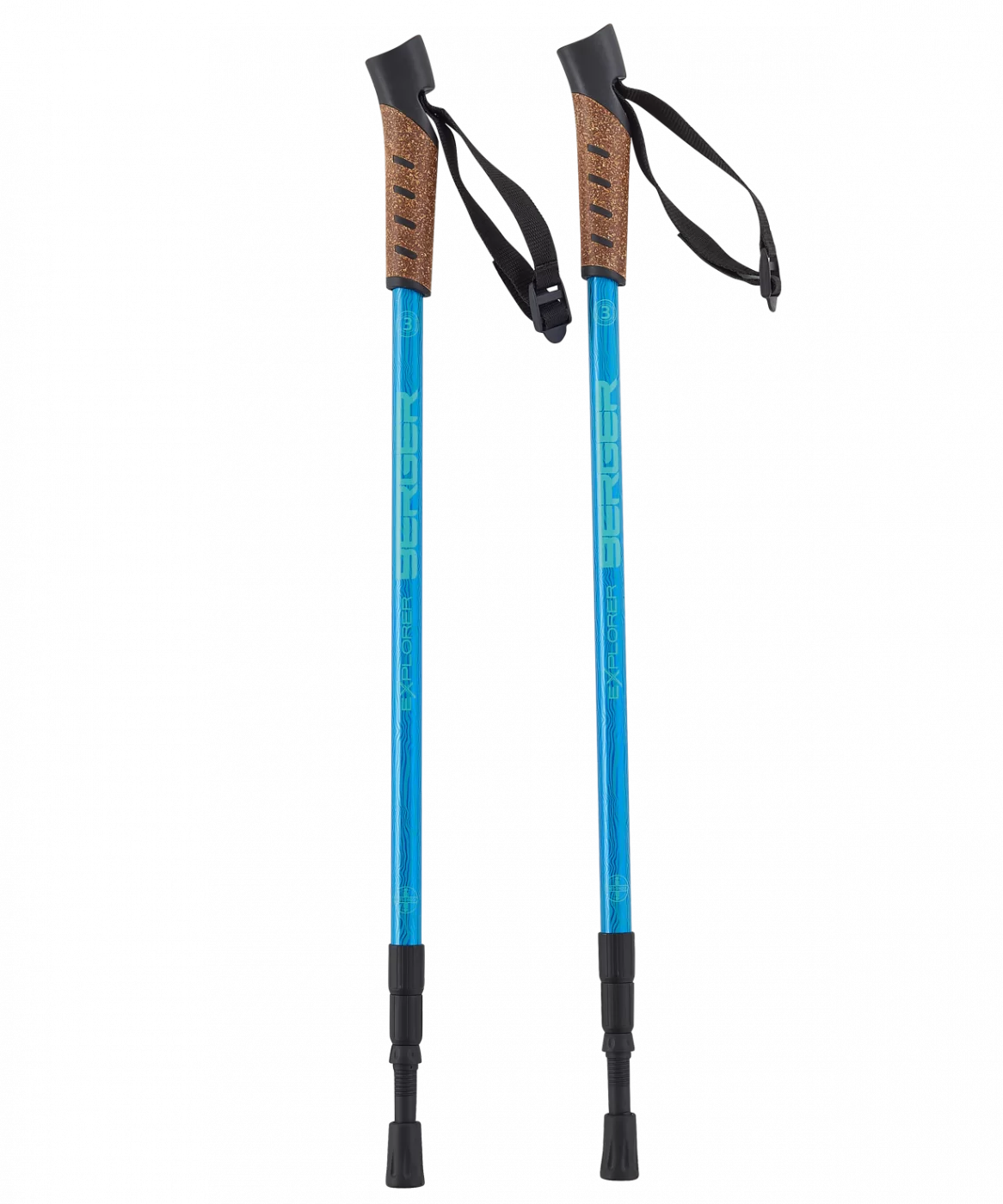 Реальное фото Палки для скандинавской ходьбы Berger Explorer 67-135 см 3-секционные синий УТ-00019909 от магазина СпортСЕ