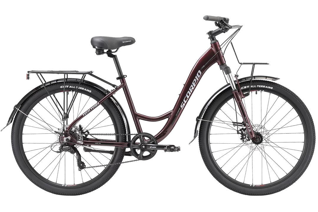Реальное фото Велосипед TechTeam Scorpio 26" вишневый от магазина СпортСЕ