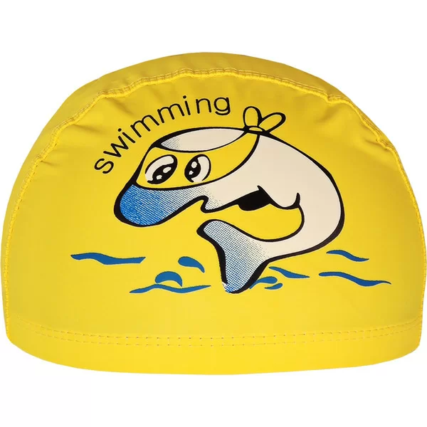 Реальное фото Шапочка для плавания E41276 детская ПУ Дельфин желтая 10021840 от магазина СпортСЕ