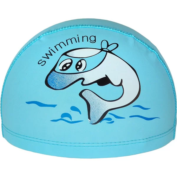 Реальное фото Шапочка для плавания E41282 детская ПУ Дельфин аквамарин 10021846 от магазина СпортСЕ