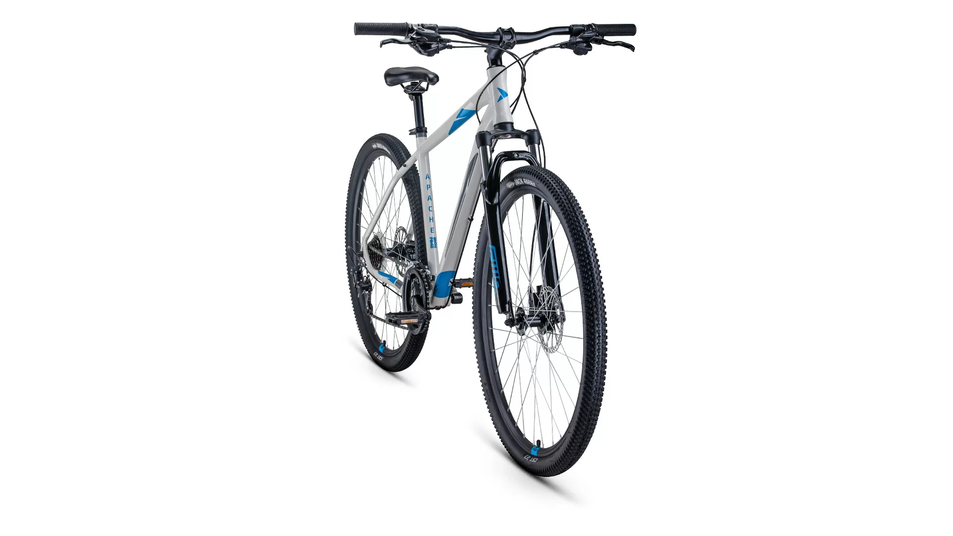 Реальное фото Велосипед Forward Apache 29 3.2 disc (2021) серый/синий от магазина СпортСЕ