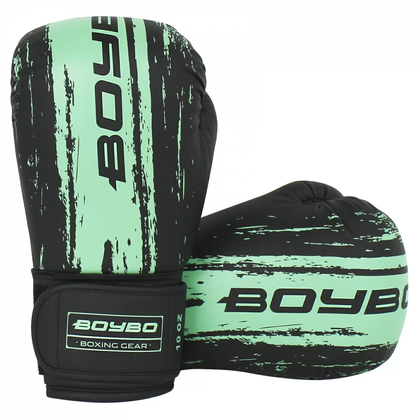 Реальное фото Перчатки боксерские BoyBo Stain флекс голубой BGS322 от магазина СпортСЕ