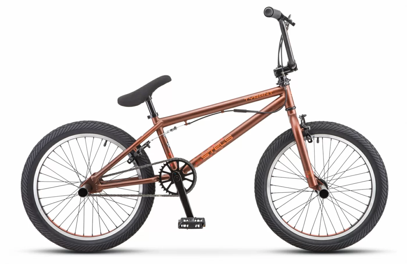 Реальное фото Велосипед Stels Tyrant 20" (2021) коричневый V030 от магазина СпортСЕ