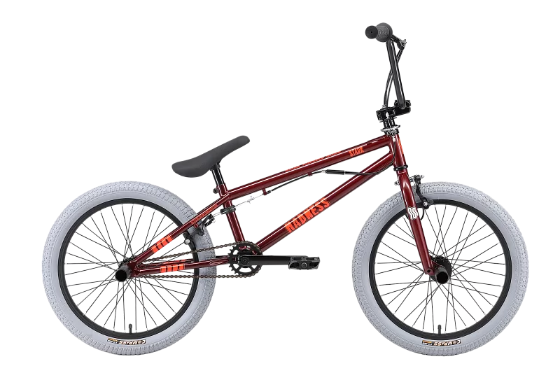 Реальное фото Велосипед Stark Madness BMX 3 (2025) бордовый/оранжевый/серый от магазина СпортСЕ