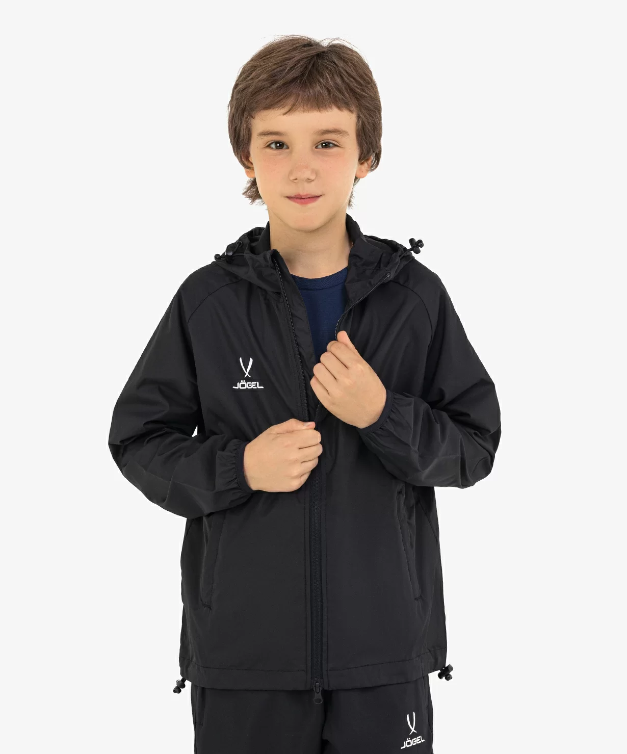 Реальное фото Куртка ветрозащитная CAMP Rain Jacket, черный, детский от магазина СпортСЕ