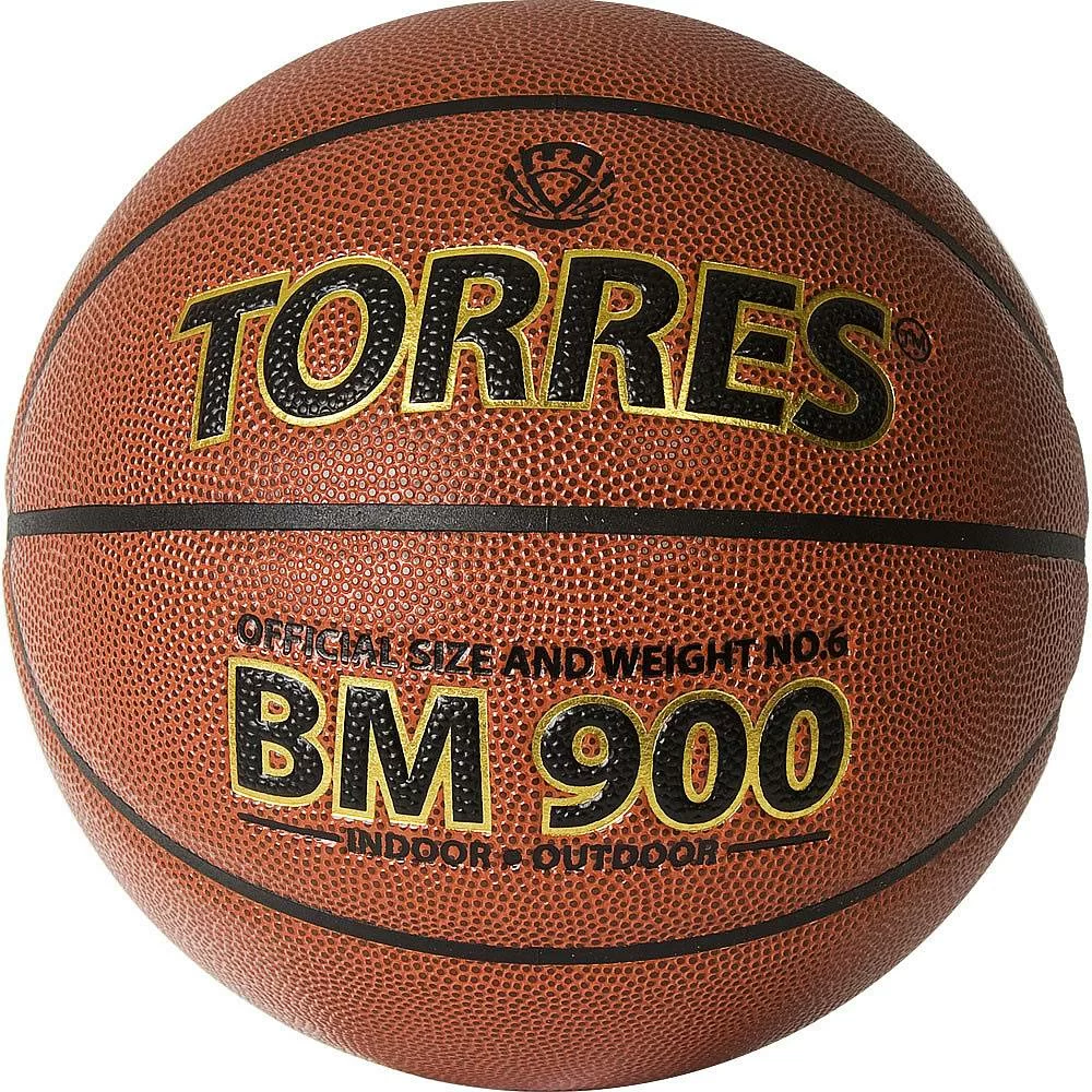 Реальное фото Мяч баскетбольный Torres BM900 №6 ПУ темно оранж-черный B32036 от магазина СпортСЕ