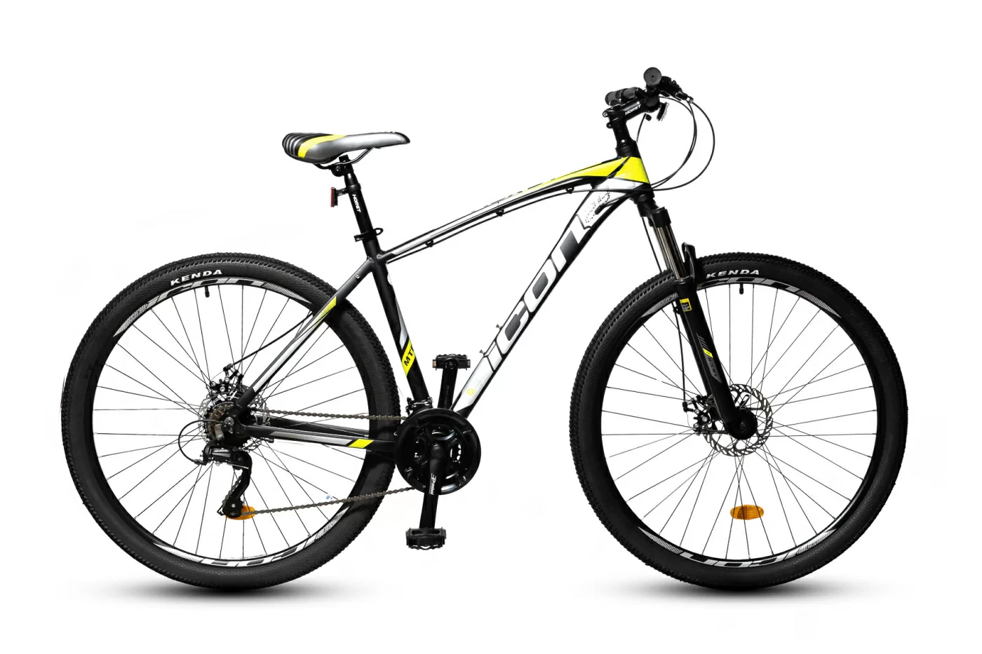 Реальное фото Велосипед HORST Icon 29 2022 Чёрно-бело-салатовый от магазина СпортСЕ