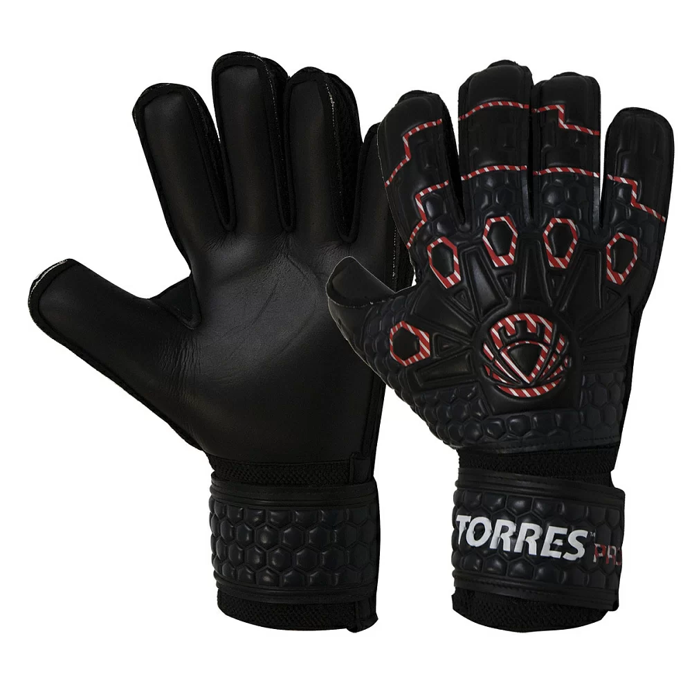 Реальное фото Перчатки вратарские Torres Pro черно-бело-красный FG05217 от магазина СпортСЕ