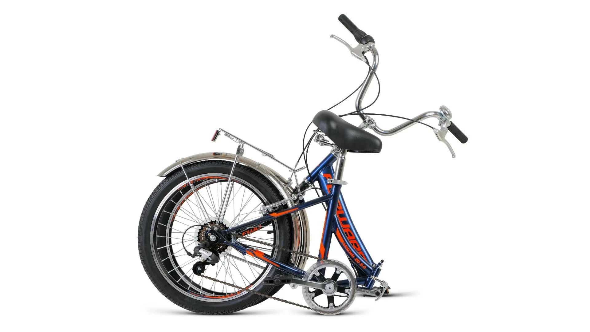 Реальное фото Велосипед Forward Arsenal 20 2.0 (2020) темно-синий/оранжевый RBKW0YN06004 от магазина СпортСЕ