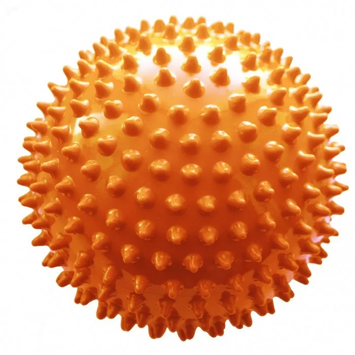 Реальное фото Мяч массажный ёжик 18см оранжевый от магазина СпортСЕ