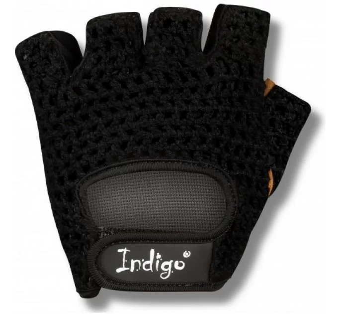 Реальное фото Перчатки Indigo Е081 сетка, кожа черные Е081 от магазина СпортСЕ