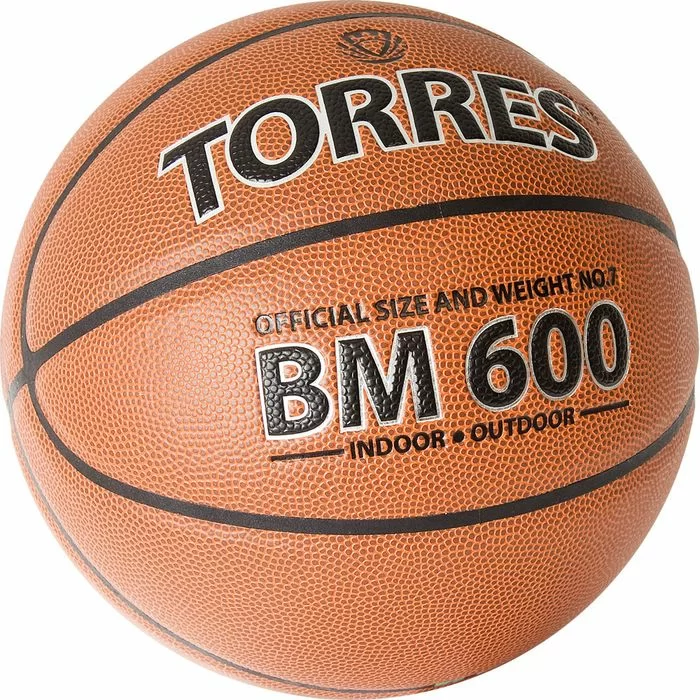 Реальное фото Мяч баскетбольный Torres BM600 №7 ПУ темно коричневый-черный B32027 от магазина СпортСЕ