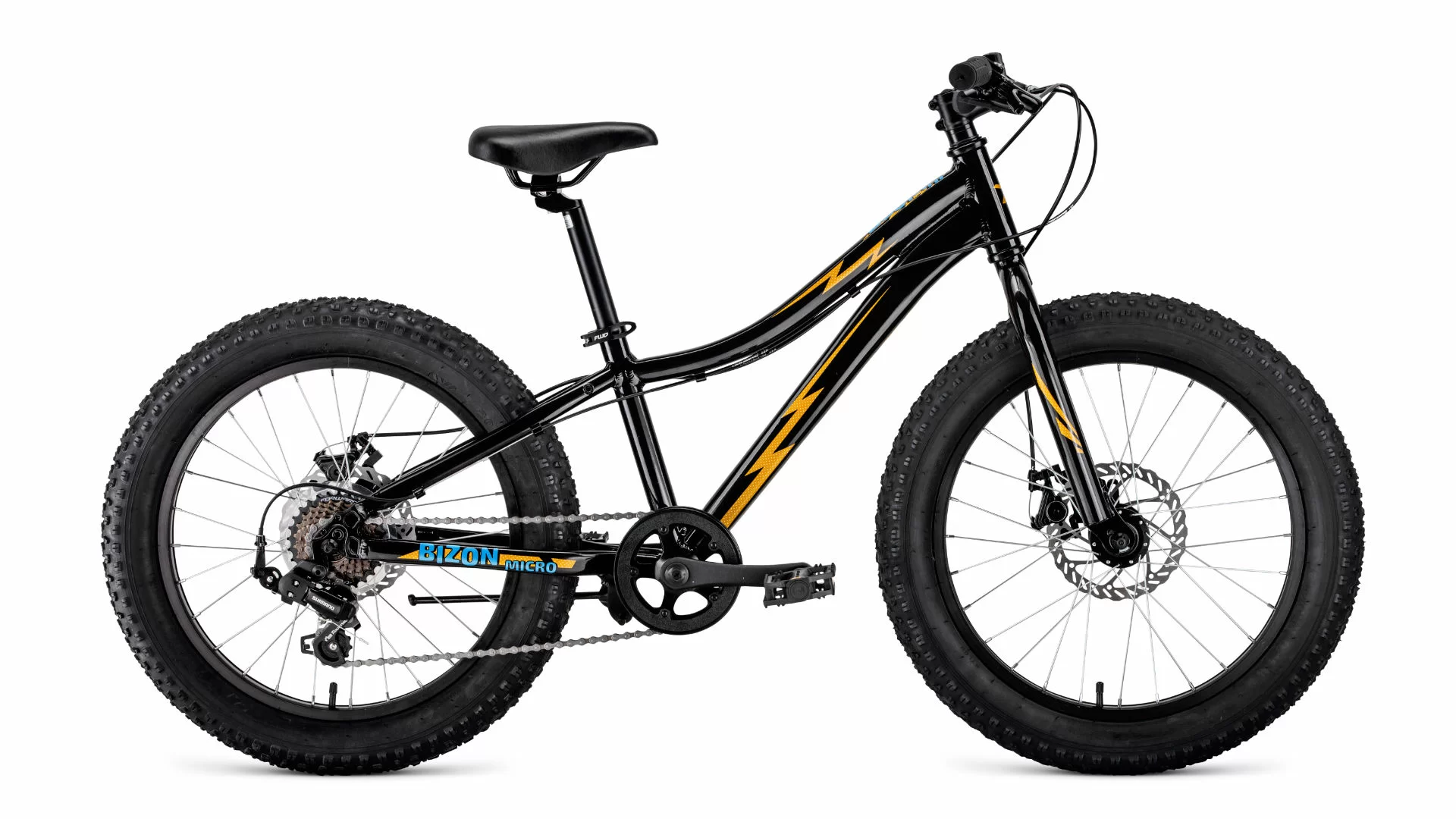 Реальное фото Велосипед Forward Bizon Micro 20 (2020) черный/желтый RBKW0W607002 от магазина СпортСЕ