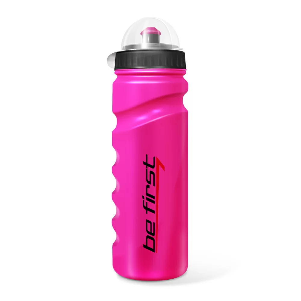 Реальное фото Бутылка для воды Be First 750 мл с крышкой розовая 75-pink от магазина СпортСЕ