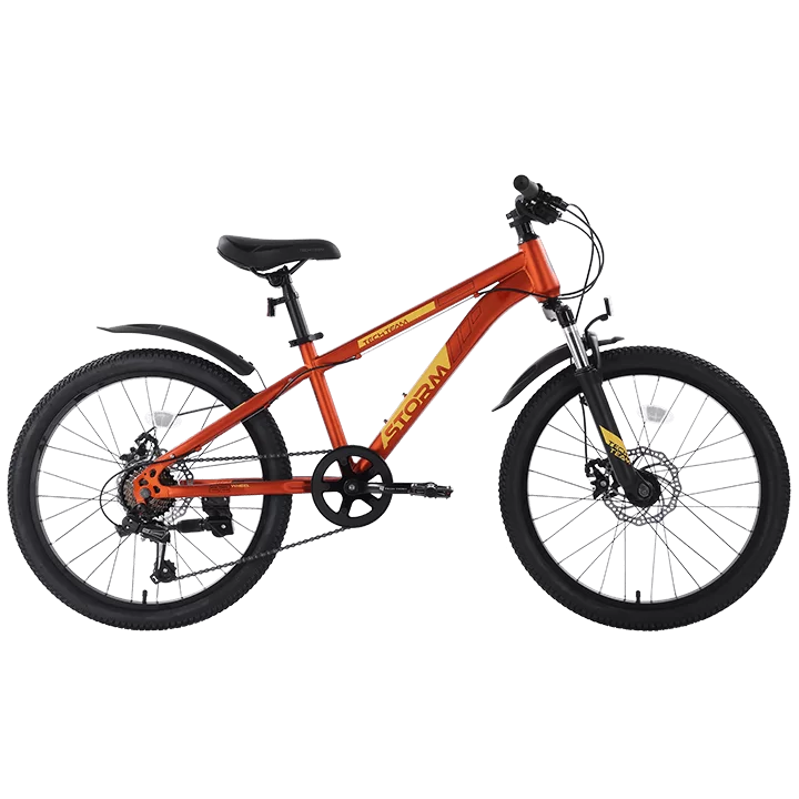 Реальное фото Велосипед TechTeam Storm 22" (2024) оранжевый от магазина СпортСЕ