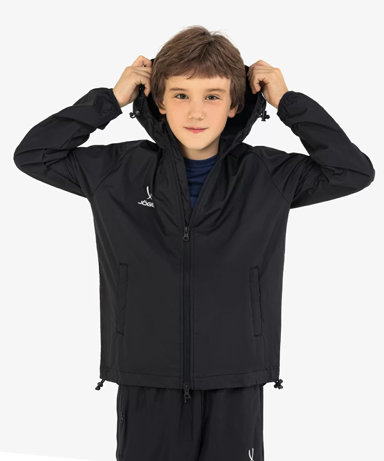 Реальное фото Куртка ветрозащитная CAMP Rain Jacket, черный, детский от магазина СпортСЕ
