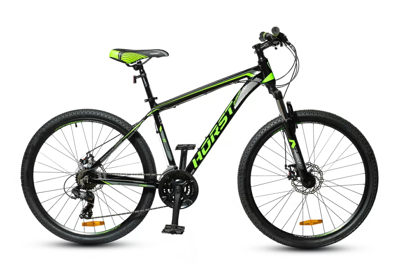 Реальное фото Велосипед HORST Genesis 2022 Чёрно-салатово-серый от магазина СпортСЕ